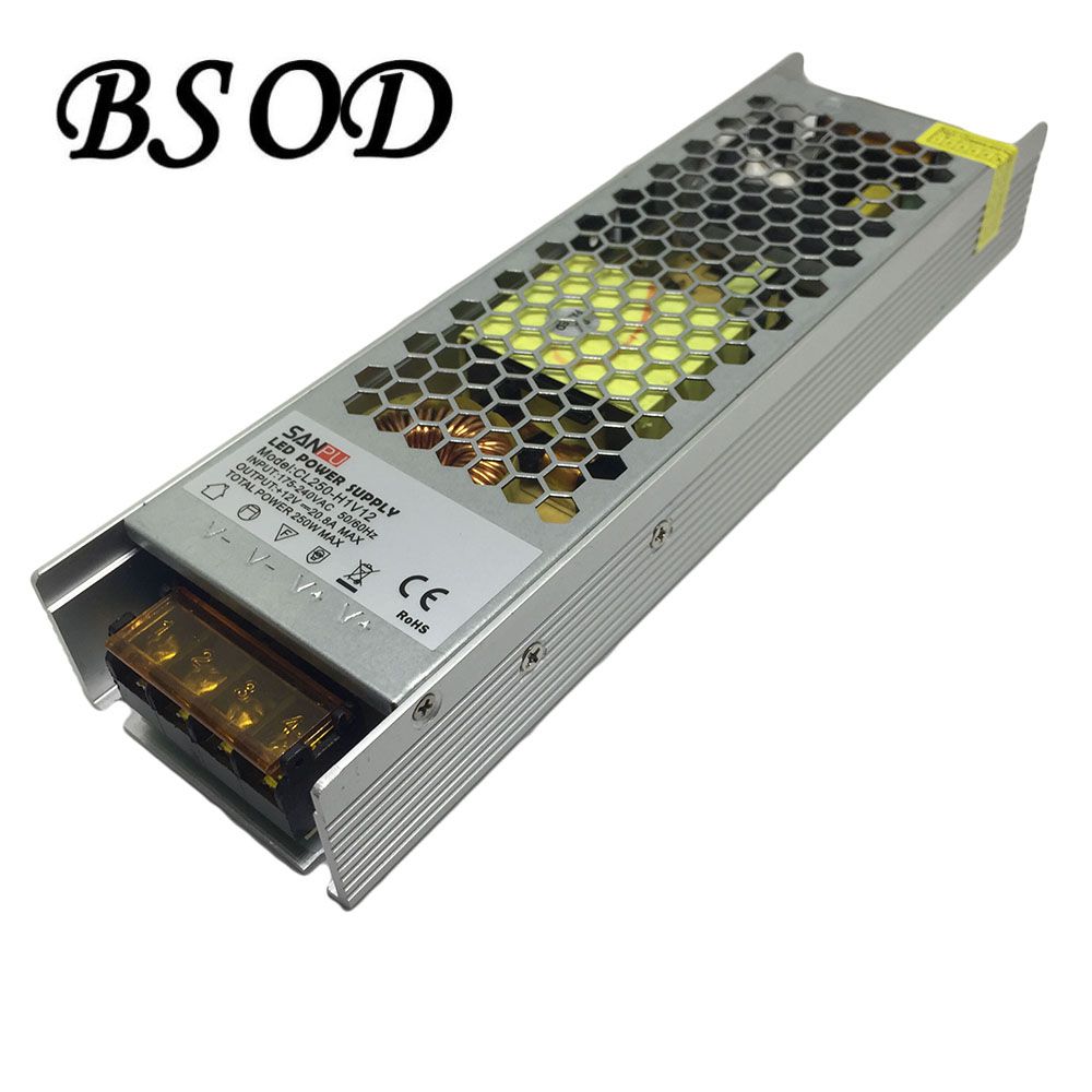 SANPU 250W DC12V Switch Power Supply AC To DC LED Lighting Transformer CL250 H1V12 Ultra Thin Aluminum Shell 20.5A Driver With Fan From Ledighting, $16.89 DHgate.Com