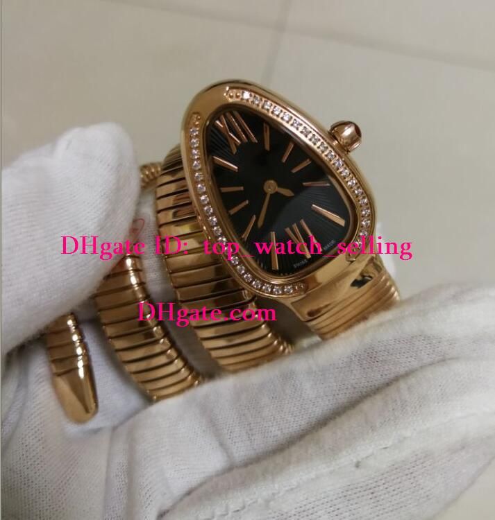 Ladies New Black Dial Diamond Rose Gold New Style Lady Snake Quartz Movement Womens Watches Ladies Watch Fine Watches Latest Watches From Top Watch Selling 84 98 Dhgate Com