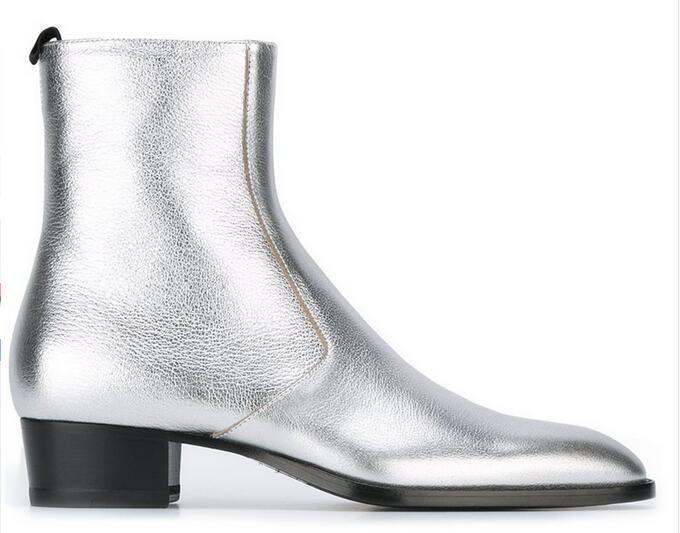 chelsea boots silver