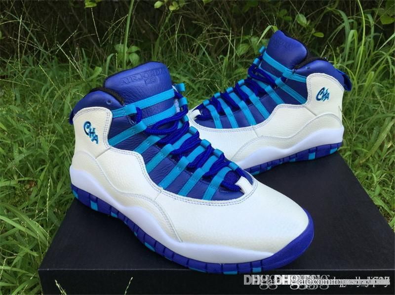 Wholesale BRAND Jordans Air AA Jordan 10 Retro Charlotte Jordnas Retros 10s 310805 107 Concord Blue Hornet Charlotte With Original Box At $25.63 DHgate.Com