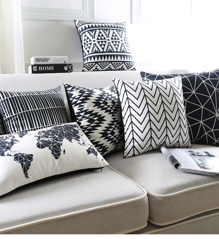 black and white plaid pillows walmart