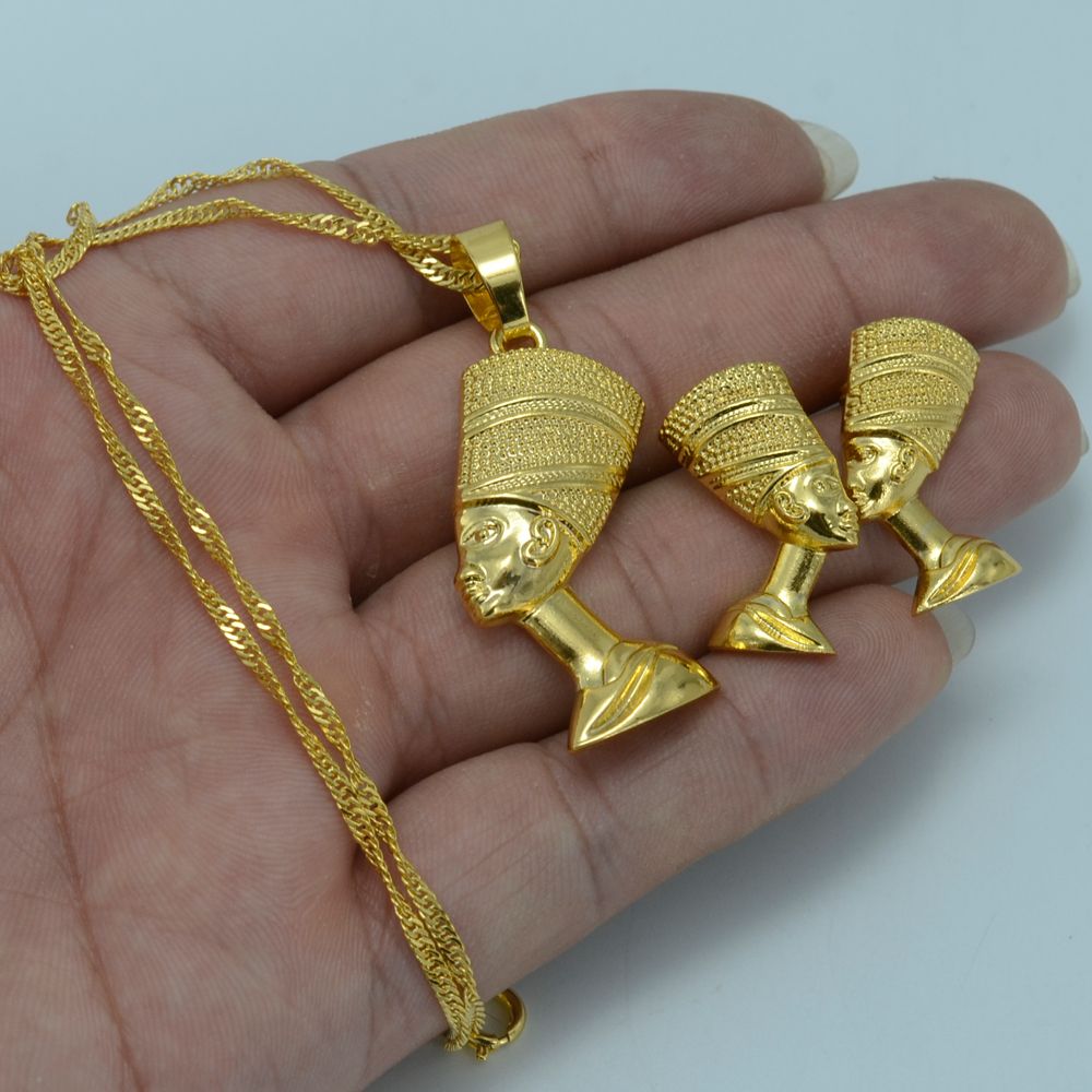 Серьги Нефертити золото