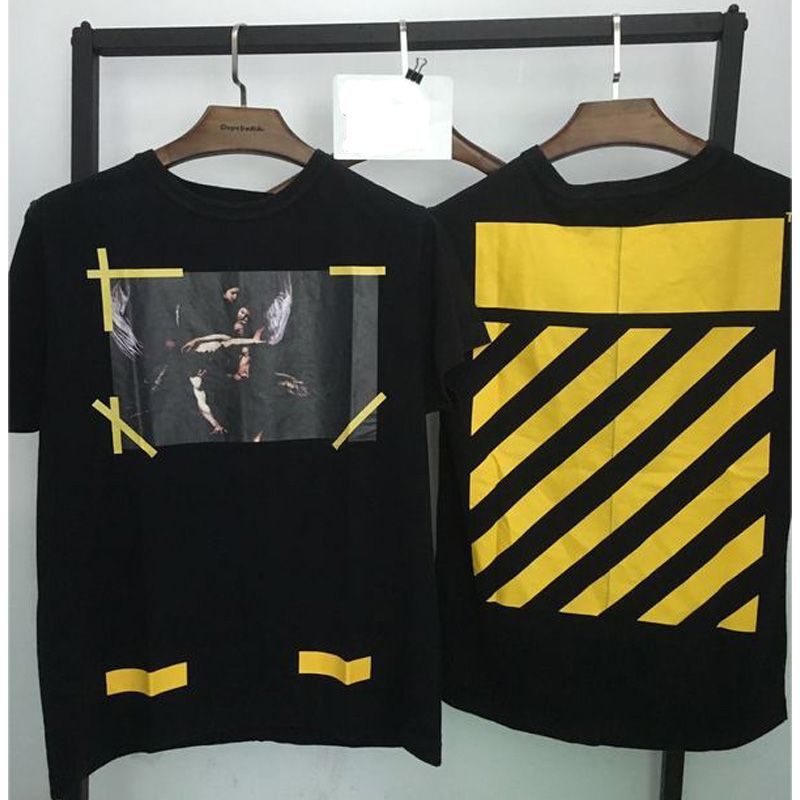 off white yellow tee