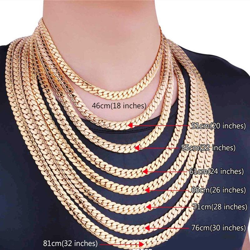 Wholesale Figaro Men Chain Necklace 5mm 18inch 32inch Real 18K 