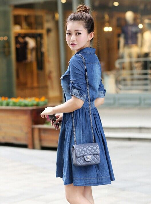 Women Jeans Dress Summer Korean Style Extra Plus Size Jean Dresses