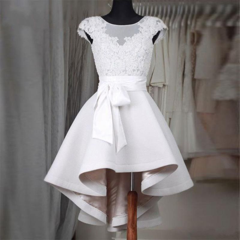 Vestidos de fiesta blancos cortos elegantes 2017 una línea de joya sin mangas de encaje corsé Vestidos de fiesta blancos cortos elegantes 2017 una línea de joya sin mangas de encaje corsé