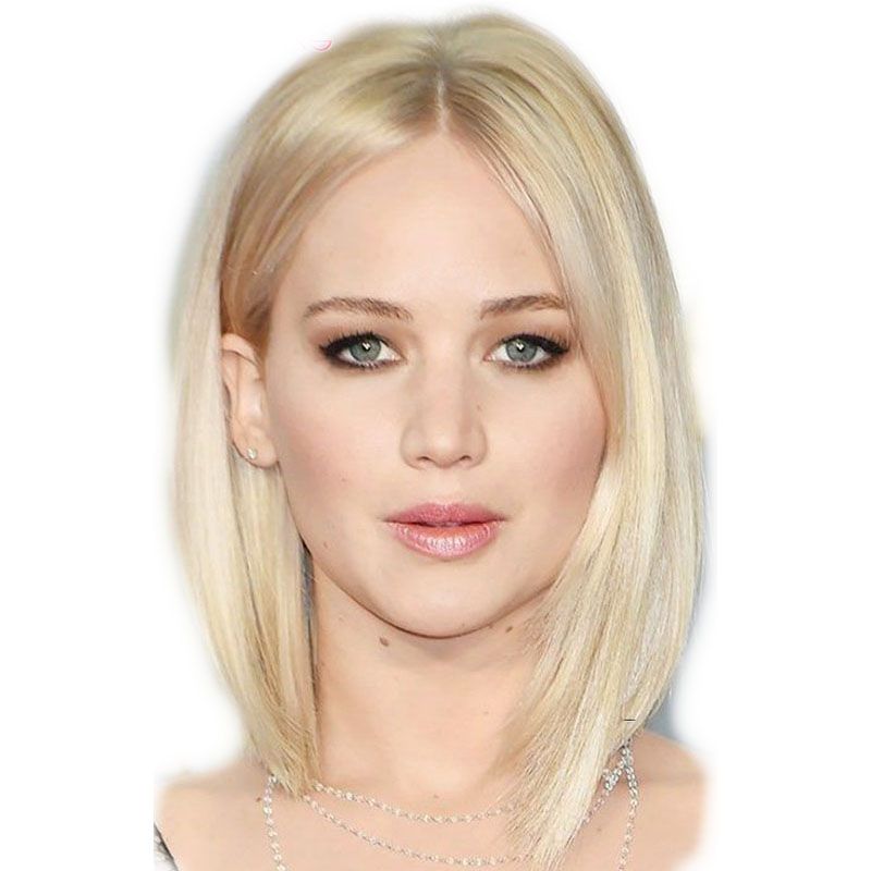 Center Part Human Hair Wig Celebrity Wig Bob Blonde Natural