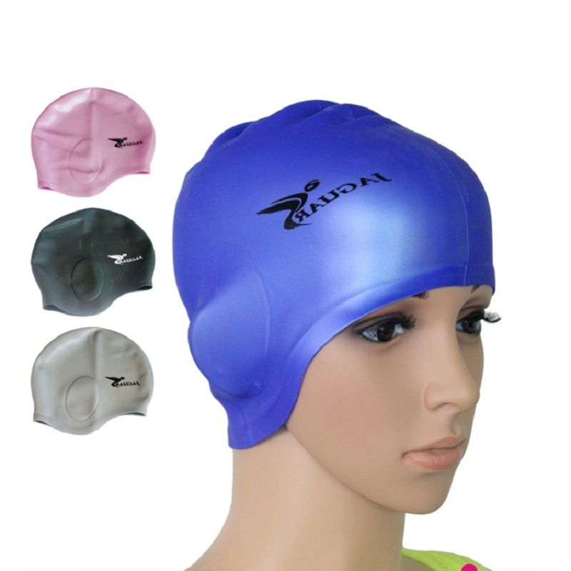 compre gorro de natacion impermeable de silicona natacion para adultos unisex gel de silice proteccion para los oidos gorro de bano hombres mujeres