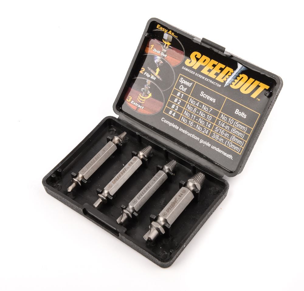 4pc Screw Extractor Drill Bits Guide Set Broken Damaged Bolt Remover Speed Out