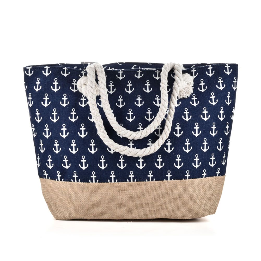 New Anchor Beach Bag Light Type Canvas Zipper Woman Handbag Ladies Sea ...