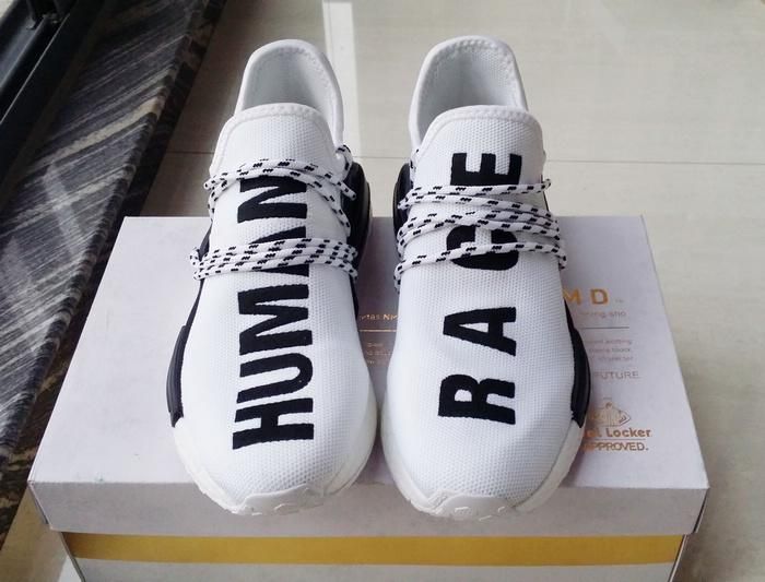 adidas human race white and black