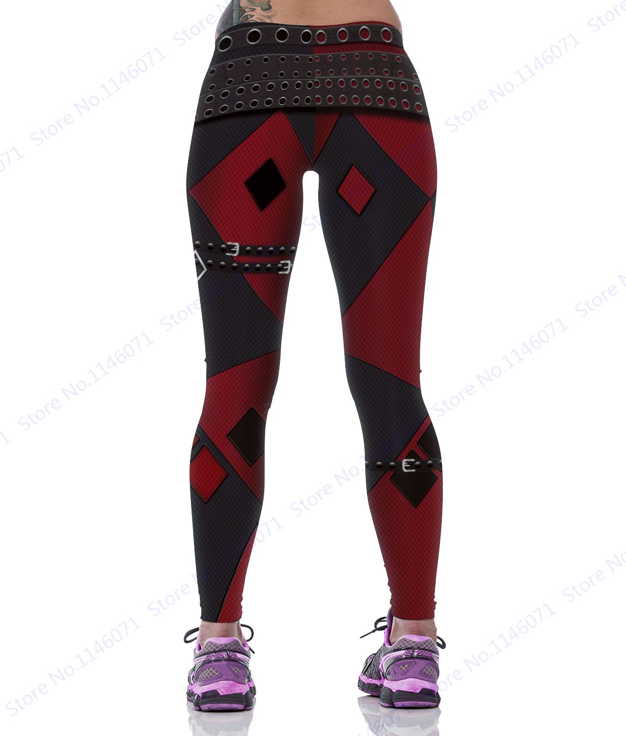 Red Harleen Quinzel Power Flex Yoga 