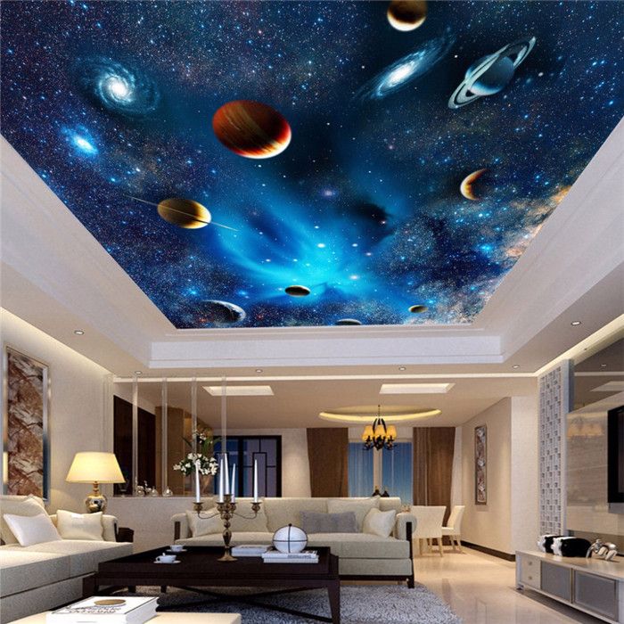 Custom 3d Space Mural Wallpaper Astronomical Galaxy Planet Landscape Ceiling Background Decor Wall Paper Living Room Wall Murals Wallpaper A Desk