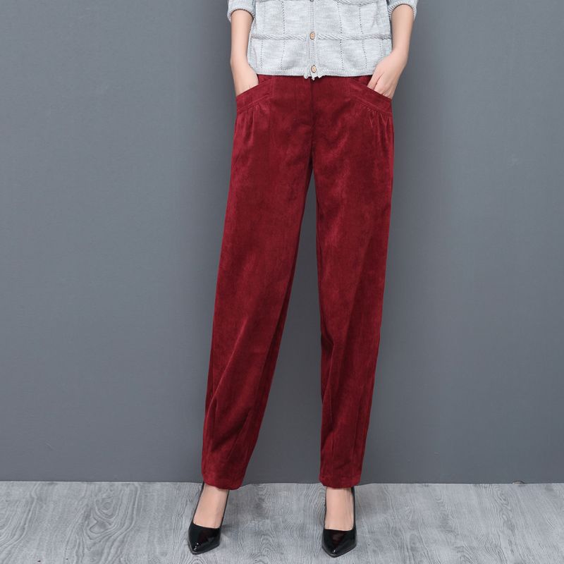 red corduroy trousers ladies