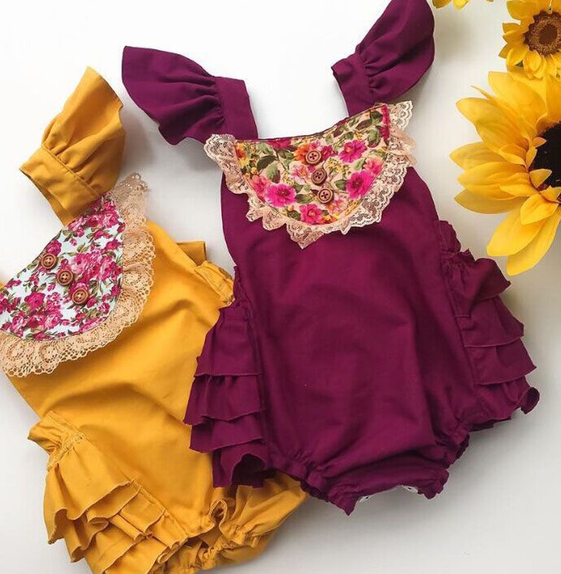 Newborn Toddler Baby Girl Clothes Floral Romper Bodysuit Jumpsuit Sunsuit Outfit