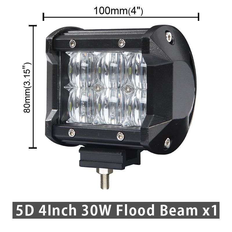 5D 4INCH 30W Flood Beam X1