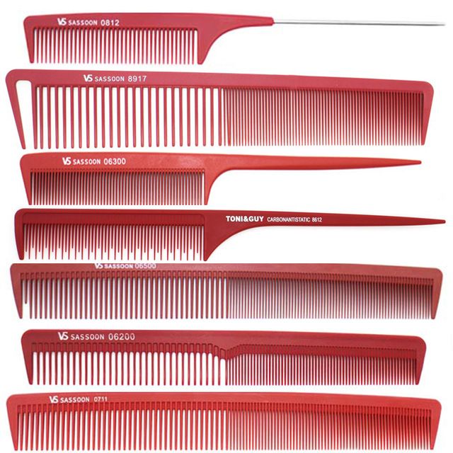 Wholesale Hot Selling Red Hair Cut Comb Set, Professional Salon Hairstyling Comb In Different Design, Hairdressing Carbon Comb V 94 Styling Hair Brush