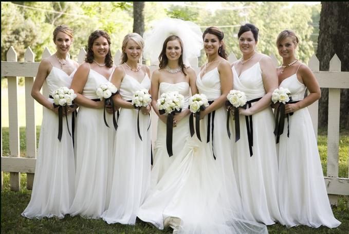 white bridesmaid dresses beach wedding