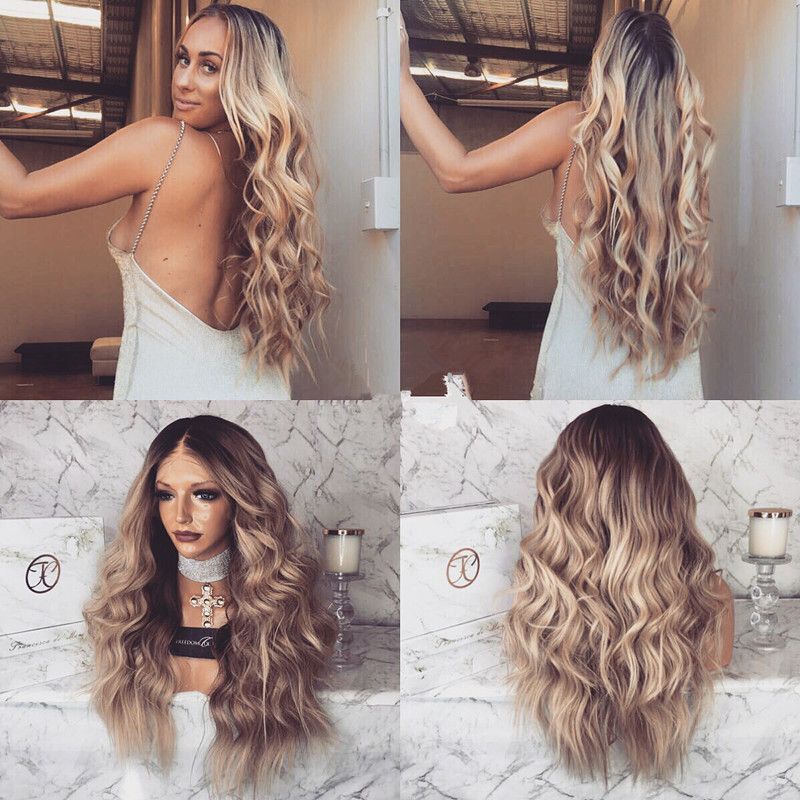 1bt 18 Dark Ash Blonde Color Dark Roots Brazilian Remy Human Hair Full Lace Wig Ombre Ash Blonde Body Wavy Human Hair Wigs Uk Wigs Wigs Hair From
