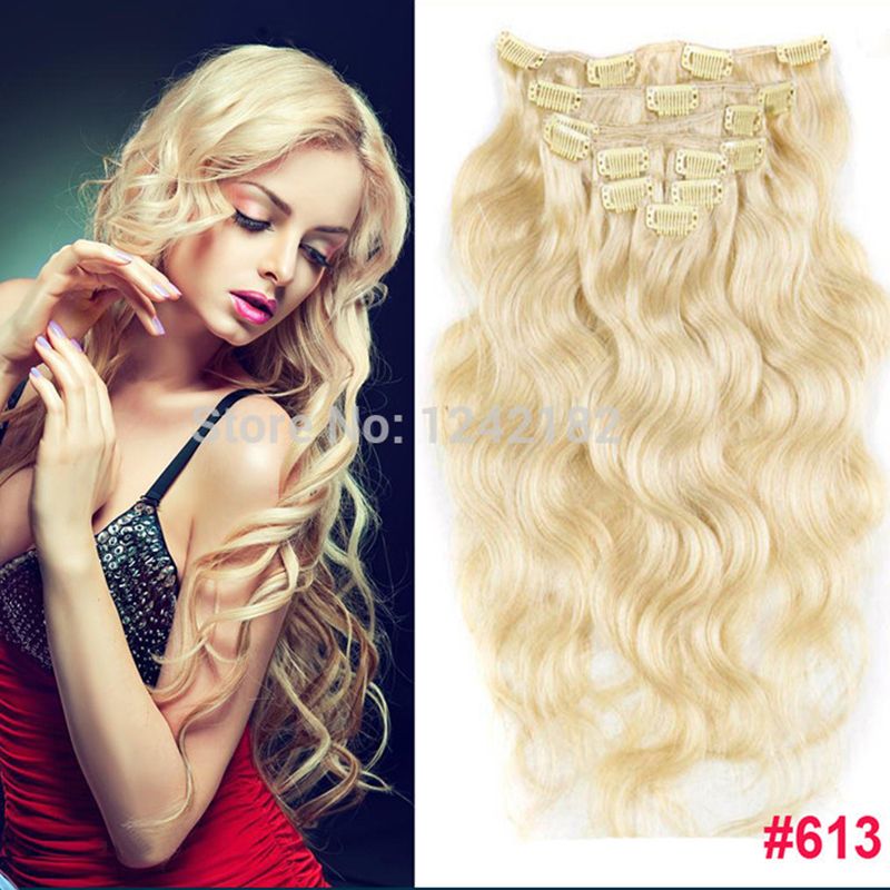 Brazilian Unprocessed Clip In Human Hair Extensions Brazilian Body