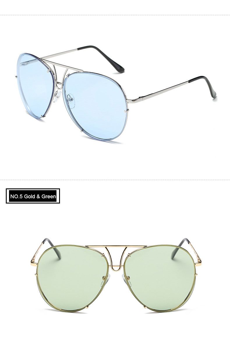 Mens Retro Metal Designer Vintage Pilot Classic Sunglasses Gold White Case