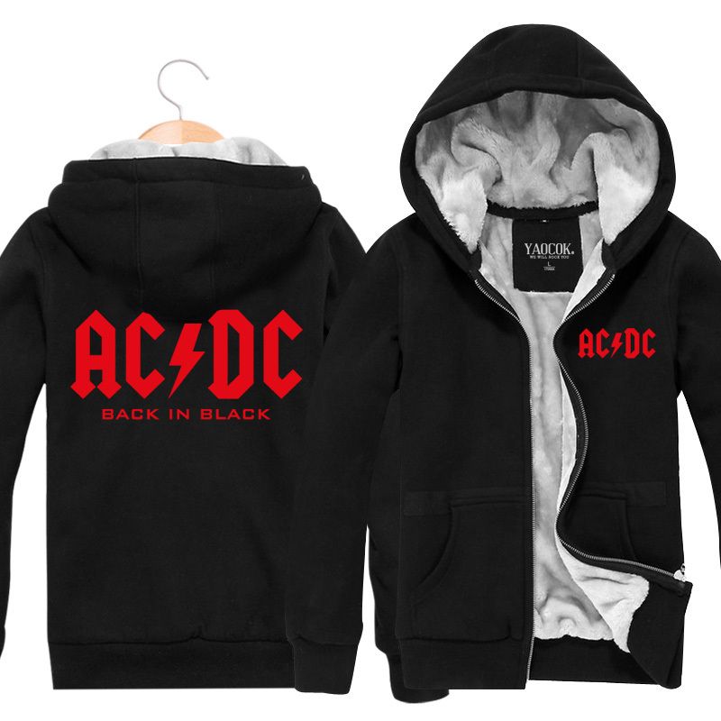 2020 Wholesale New 2015 Fashion Acdc Rock Band Hip Hop Skateboard Mens Hoodies And Sweatshirts Casual Cardigan Thick Plus Velvet Jacket Winter From Philipppe 51 Dhgate Com