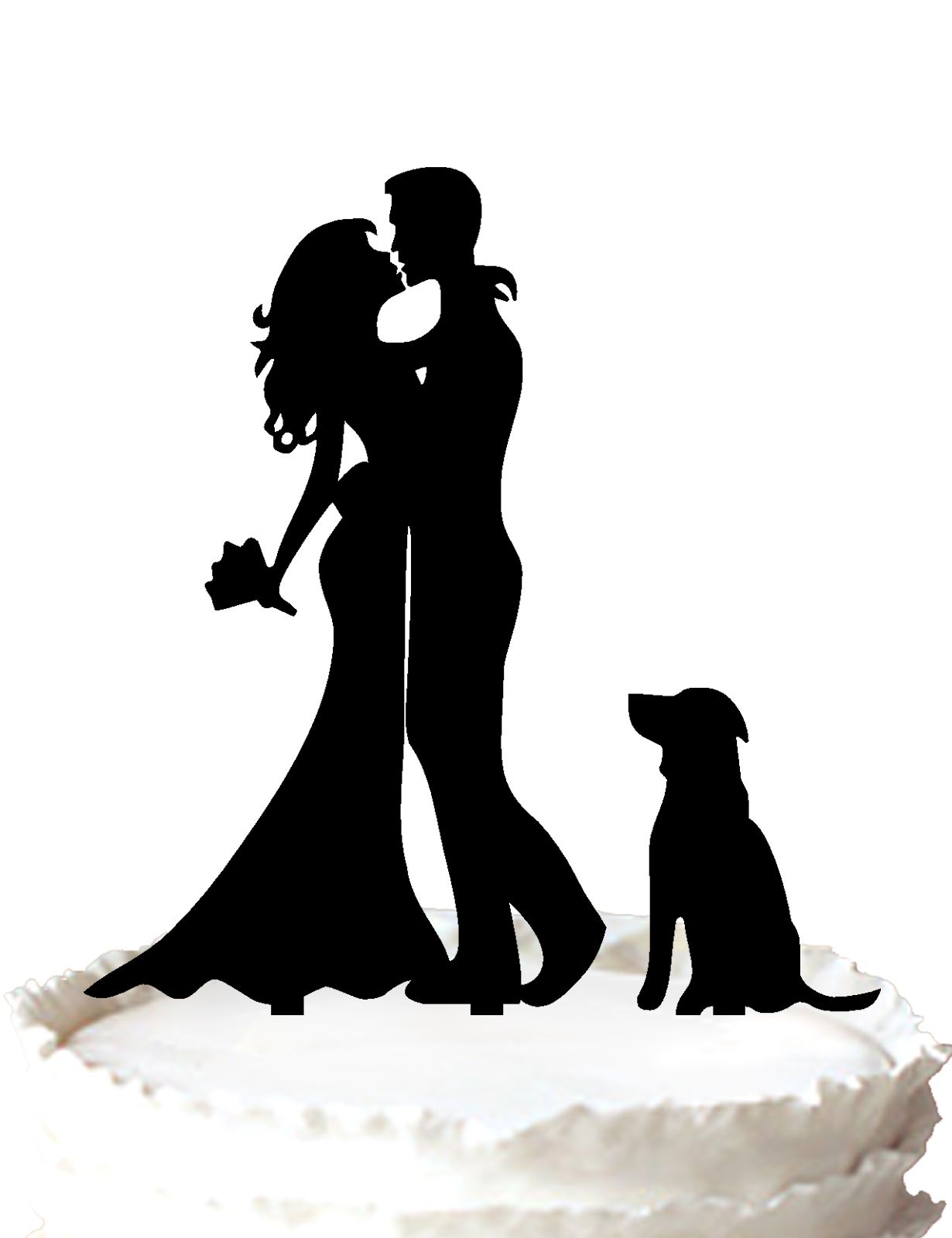 2020 Family Wedding Cake Topper Bride And Groom Silhouette