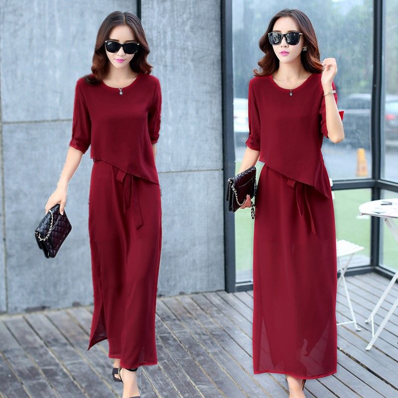 wine colored casual dress