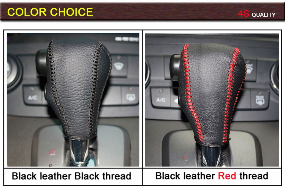 Gear Shift Covers Case For Honda CRV 2007 2011 Automatic CR V Gear Collars Genuine Leather DIY