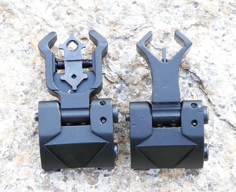 US QD Flip Front Rear Up Iron Sights Set BUIS 20mm Picatinny Rail For Rifle Gun 