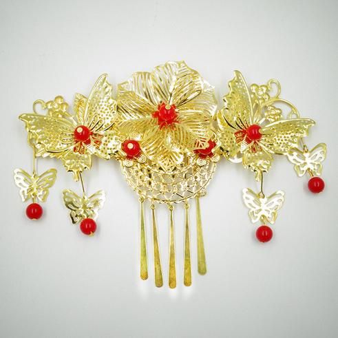 2019 Beautiful Bride Headdress Red Ancient Costume Tassel Hair