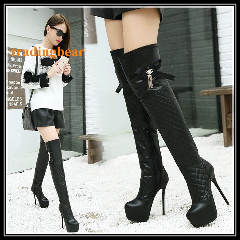 black boots with red soles