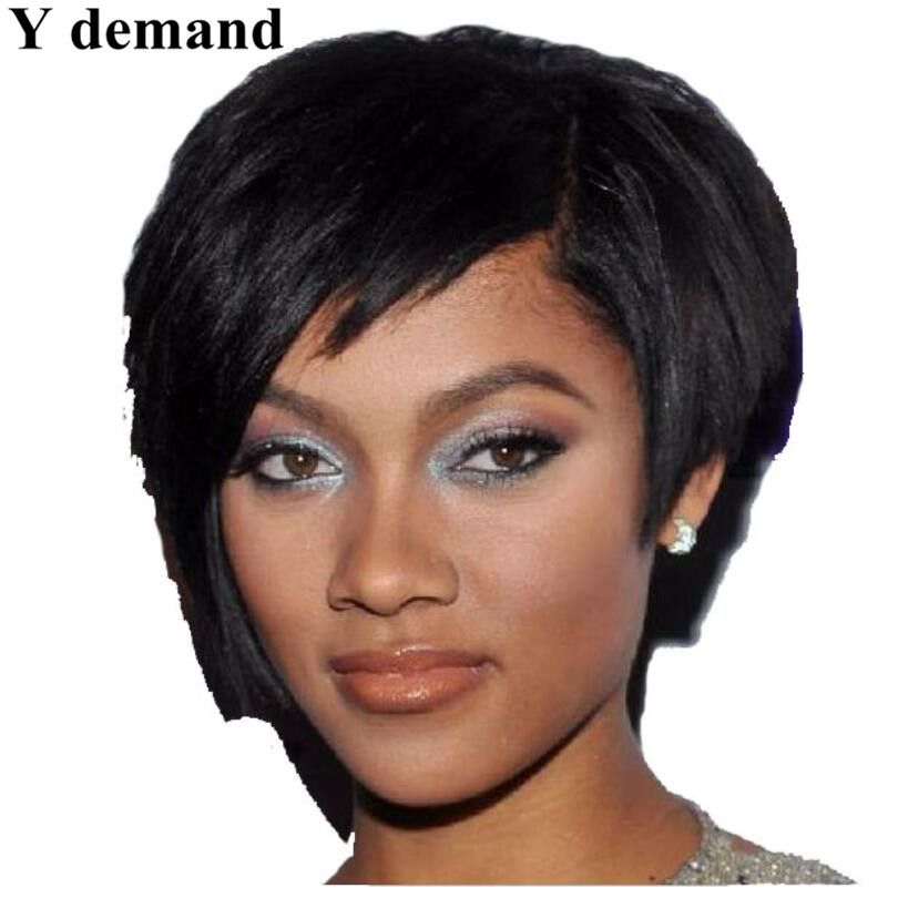 Fashion Cool Black Wig Sleek Afro Boy Cut Short Pixie Wigs For Black Women Synthetic African