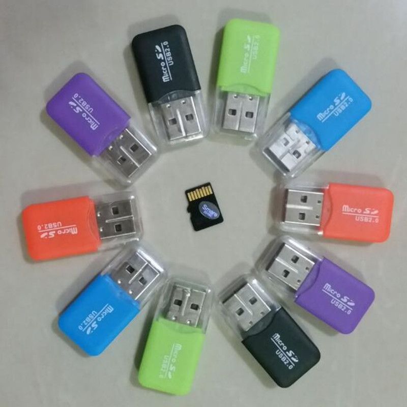 Lot of 5Pcs Mobile Micro USB Card Reader 2.0 SDHC Memory Writer SD MMC Blue
