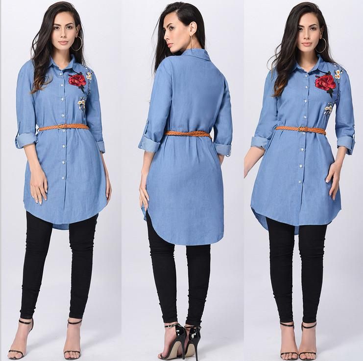 jeans long top design