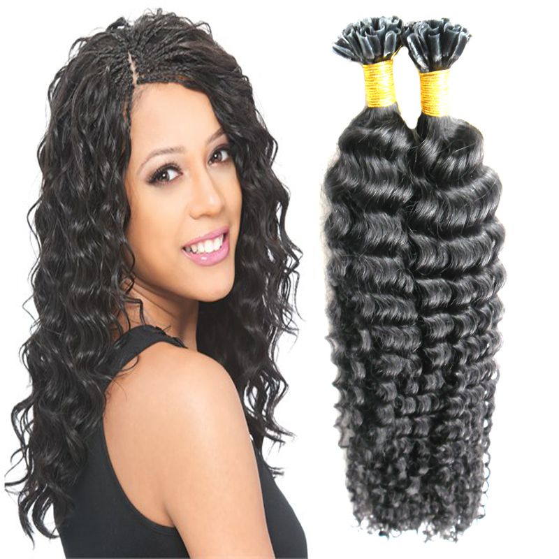 Brazilian Kinky Curly Fusion Hair Extensions 100g U Tip Hair