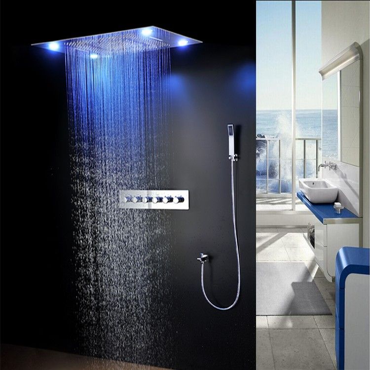 2019 Rainfall Led Rain Shower Head 24 30 Inch Ceiling Mounted Bathroom Shower Stainless Steel Rainfall Led Rain Shower 161222 161225 From