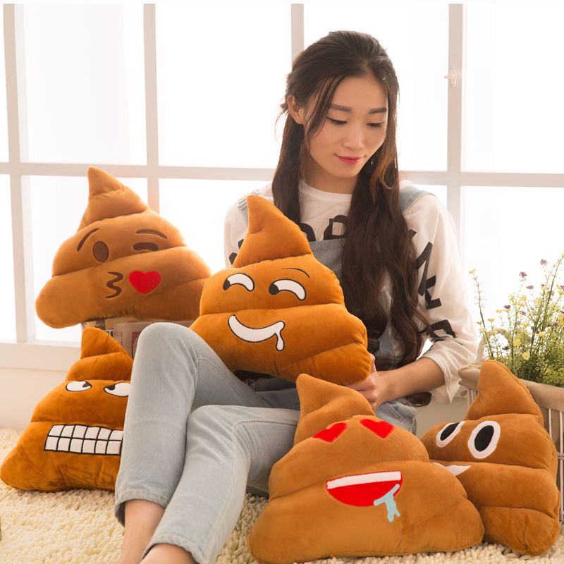 giant poop emoji pillow