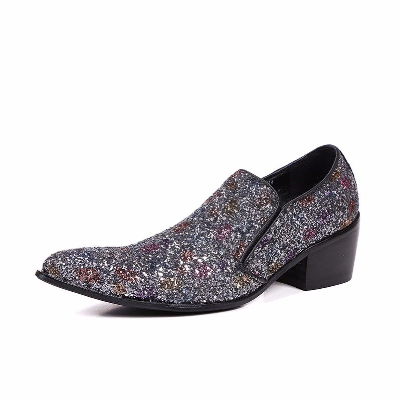 New Fashion Hair Salon Shoes Men Bling Bling Nightclub Party Shoes for Men High Heels Silver Evening Shoes New Fashion Hair Salon Shoes Men Bling Bling Nightclub Party Shoes for Men High Heels Silver Evening Shoes