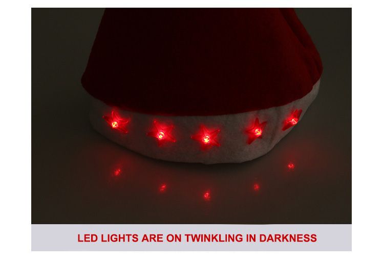 2017 New Christmas Hats With LED Lights Santas Hat Christmas Hat Santa Claus Hats Lovely