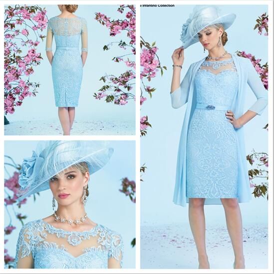 baby blue mother of bride dress