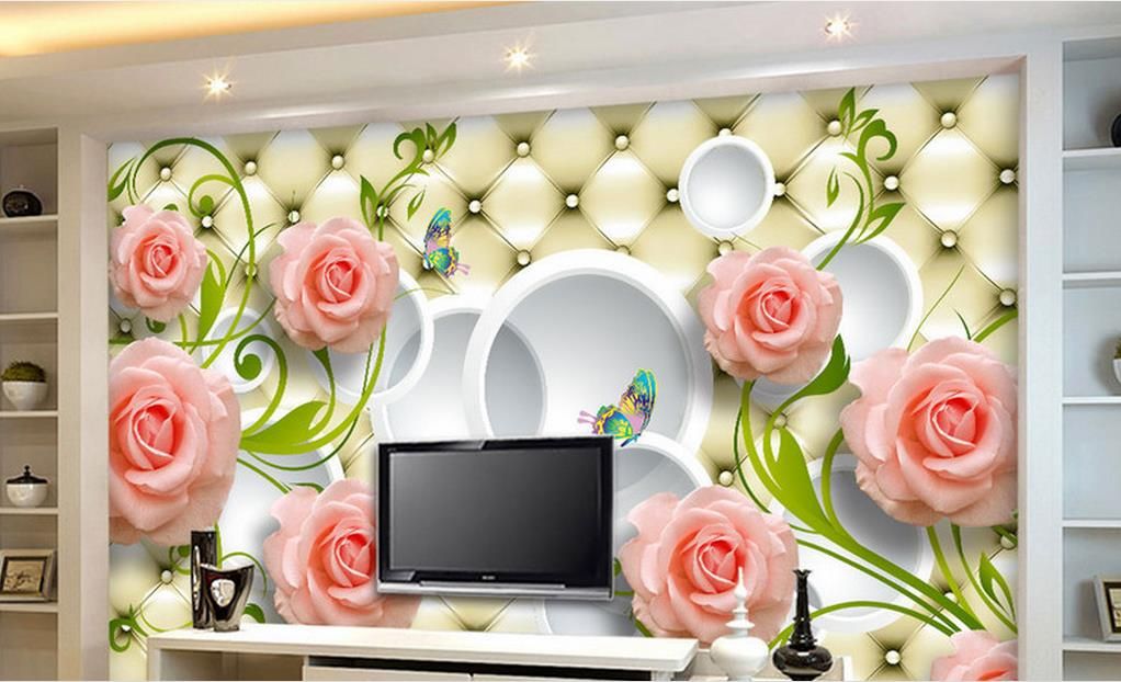 カスタム写真の高級3d立体視壁紙エレガントなバラのエレガントなソフトパック3d部屋の壁紙風景を 3 419 Dhgate