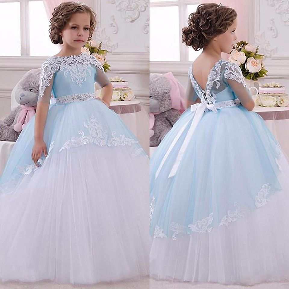 light blue flower girl dresses uk