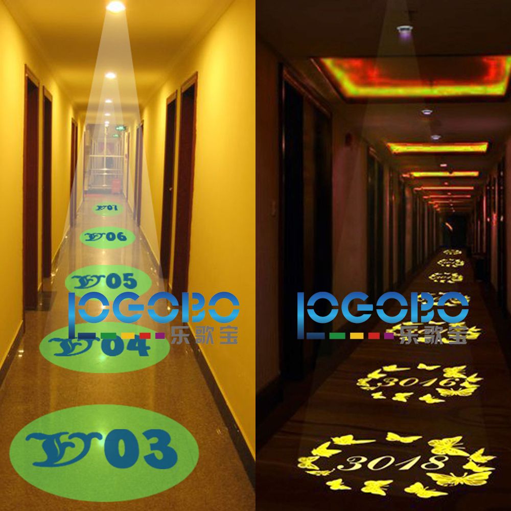 15W LED GOBOプロジェクターライト付き客室番号サインが付いているカスタムデザインのロゴパターンのアイデアホテルKTVクラブの装飾を￥18,012  DHgate