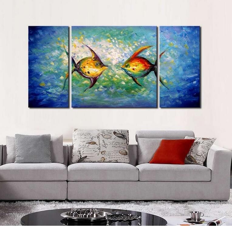 100 Hand Painted No Framed Wall Art Couples Fish Animal Oil Painting On Canvas For Living Room Artwork For Wall Decor Home Decora From Chinaart13 34 58 Dhgate Com