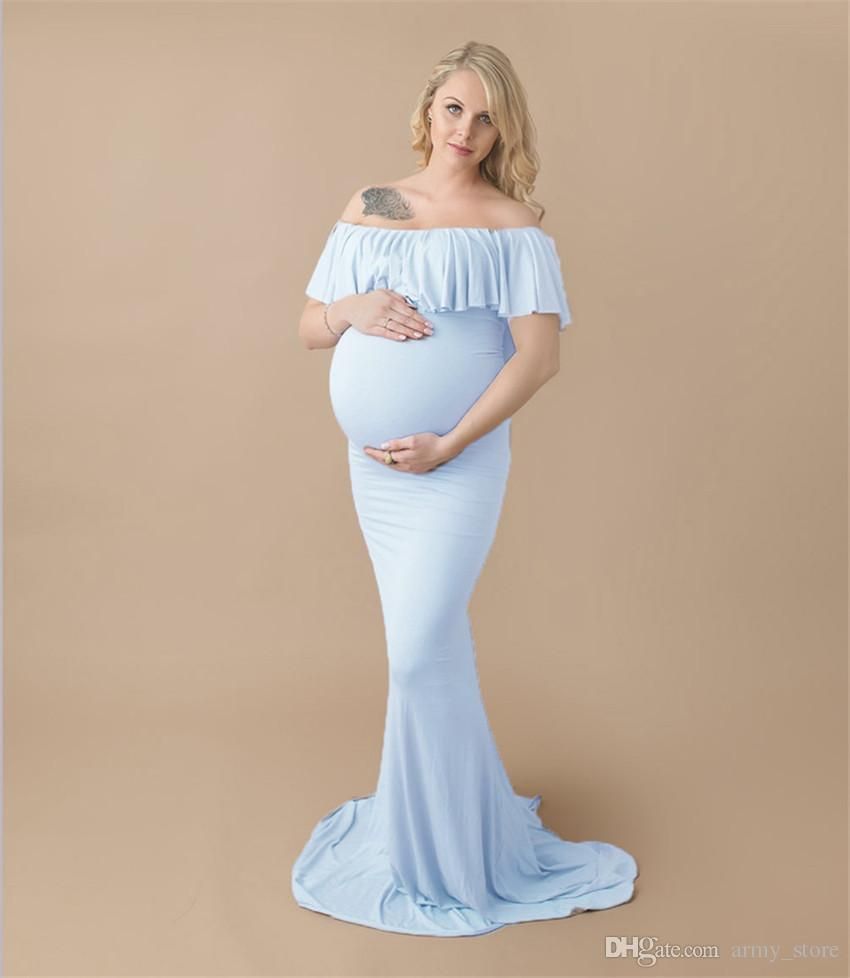 2019 Hot Sale Maternity Dresses Maternity Photography Props Sexy Maxi Dress Elegant Fancy Pregnancy Photo Shoot Women Long Dress S M L XL From