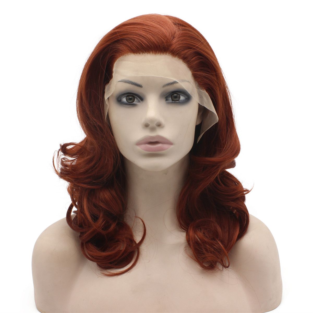 16inch Burgundy Red Shoulder Length Wavy Heat Friendly Fiber Hair