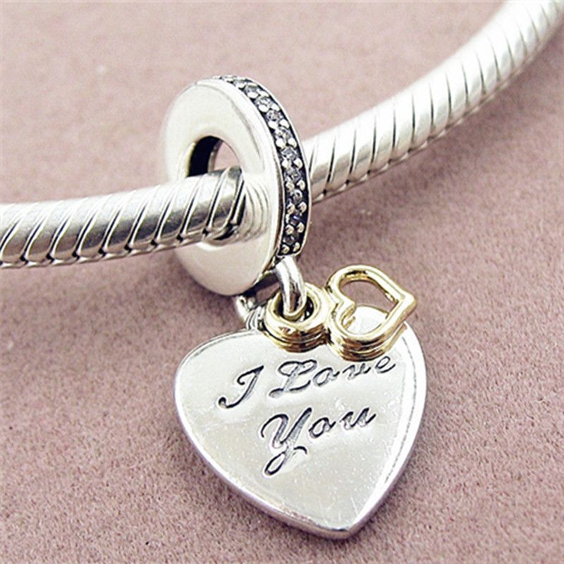 Loose Bead 925 Sterling Silver Love You 