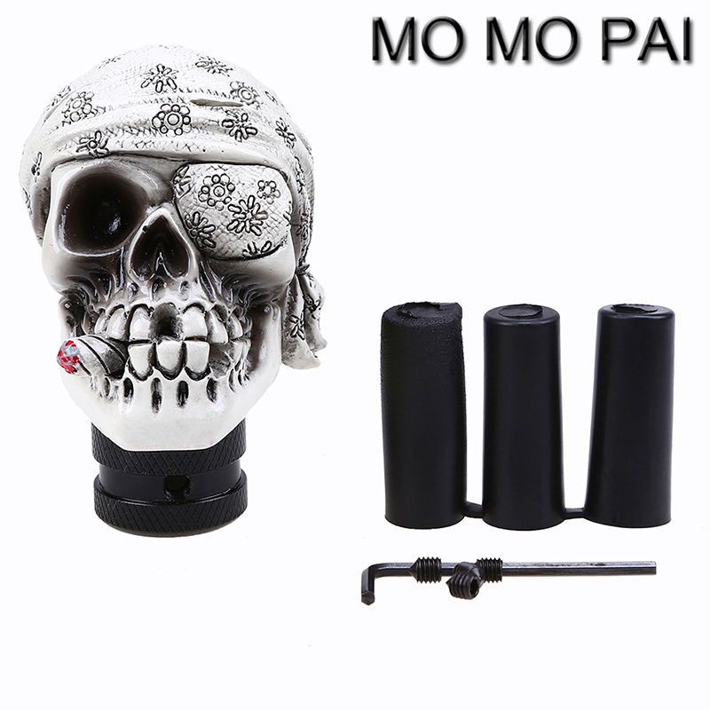 No Teeth Red Cap Skeleton 5//6 Speed Manual Gear Shift Knob Handle Shifter Lever