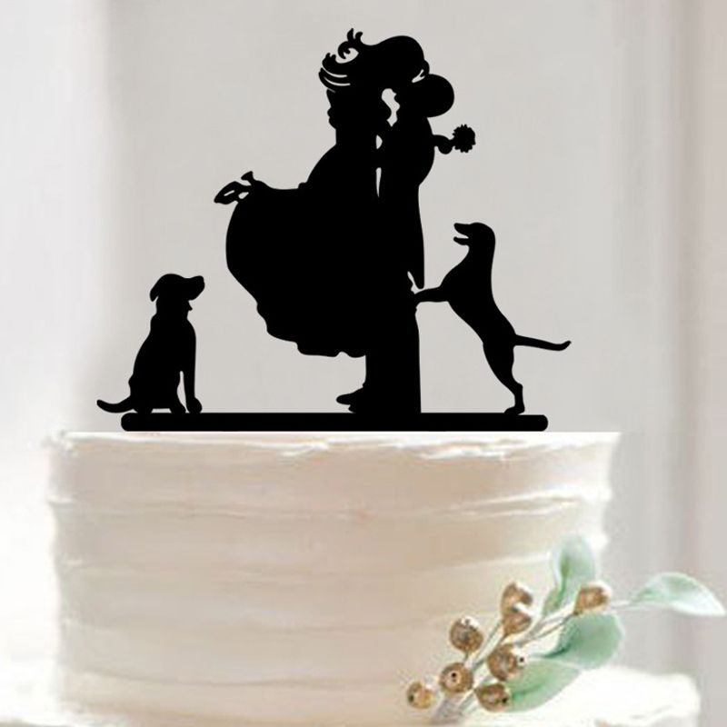 Wedding Cake Topper Monsieur & Madame Batman en Acrylique Noir Décoration